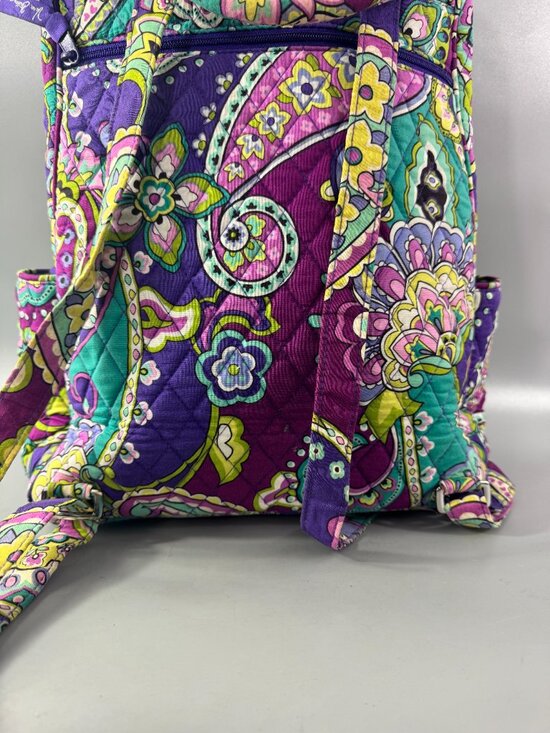 Vera Bradley Backpack Purple Paisley Adjustable Straps And Many Pockets main image 5